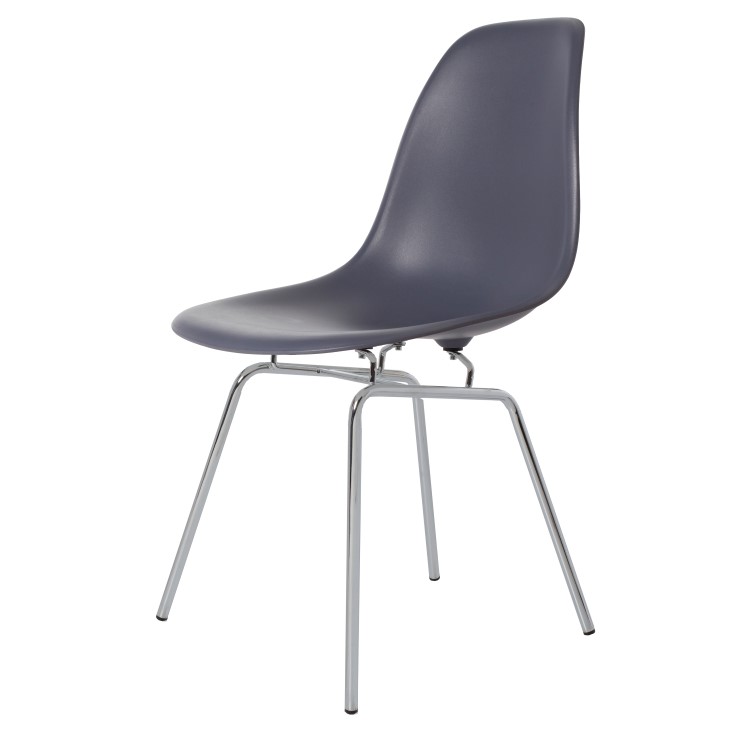 Charles Eames style, Esszimmerstuhl DSX matt PP dunkelgrau