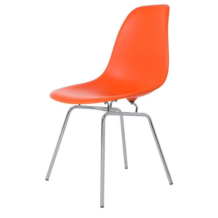 Charles Eames style, Esszimmerstuhl DSX matt PP neon orange