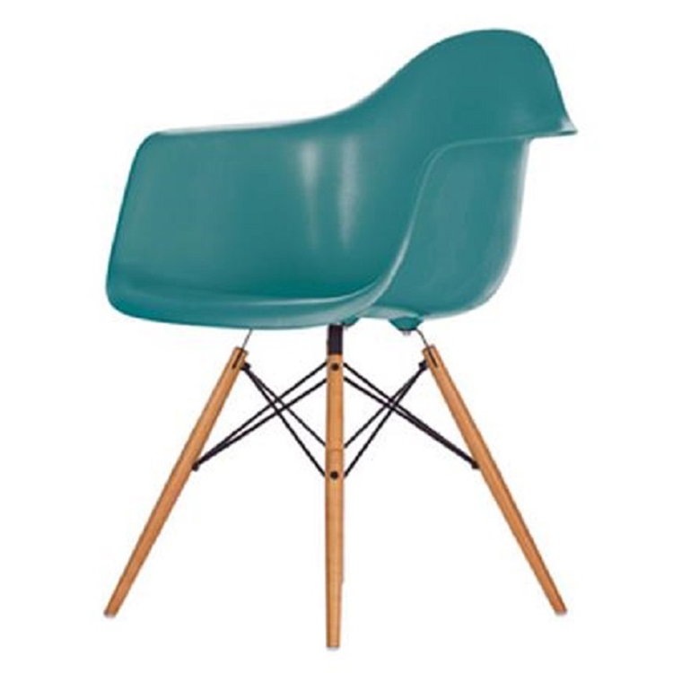 Charles Eames style, Esszimmerstuhl DAW PP ozeanblau
