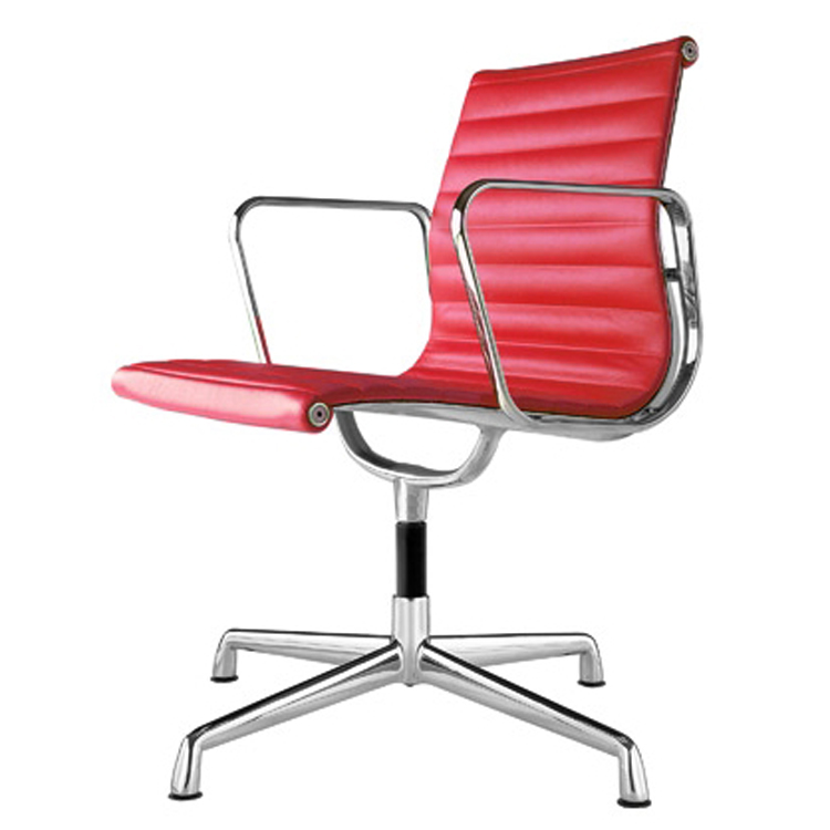 Charles Eames style, Konferenz Chef Sessel EA108 Leder rot