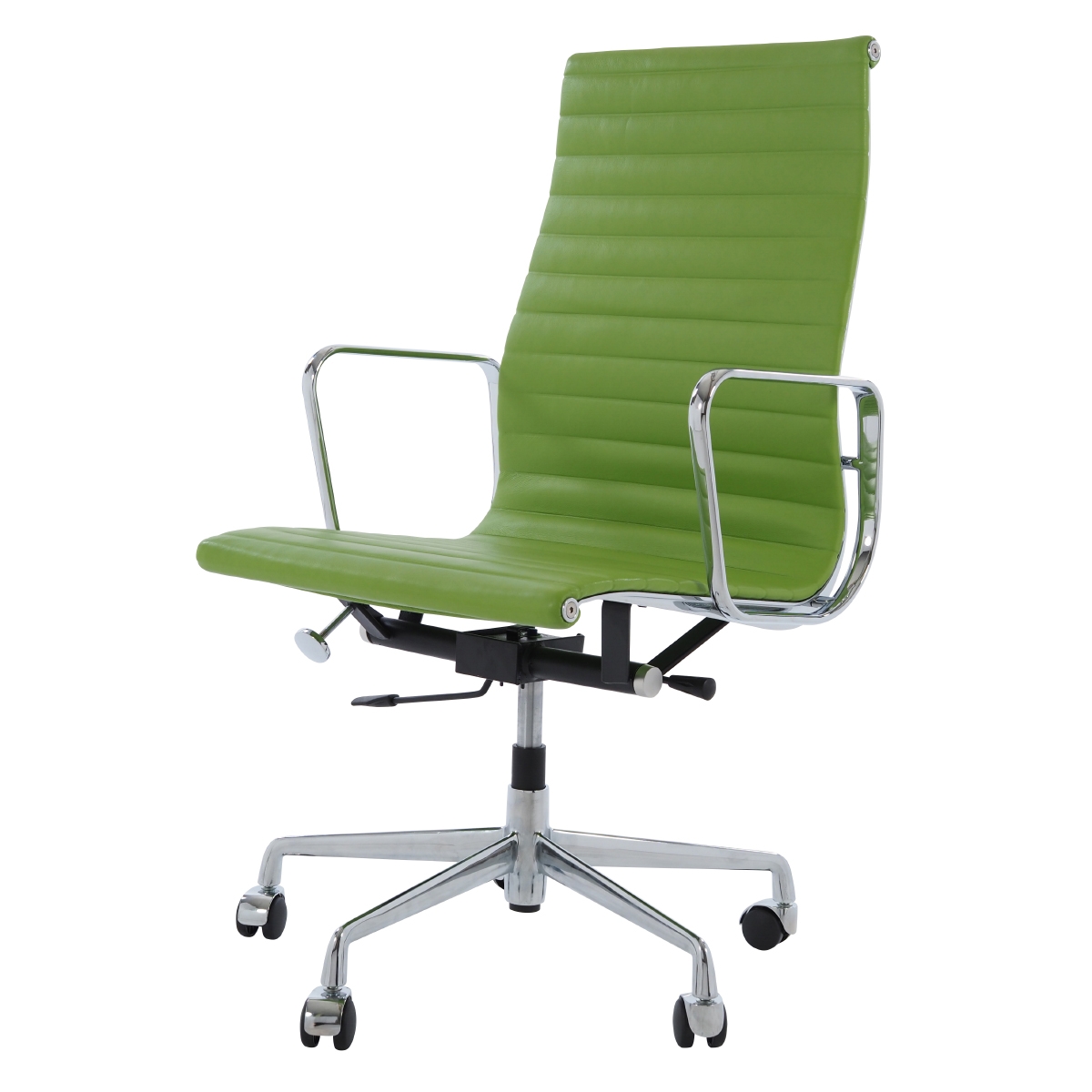 Charles Eames style, Bürostuhl EA119 Leder grün