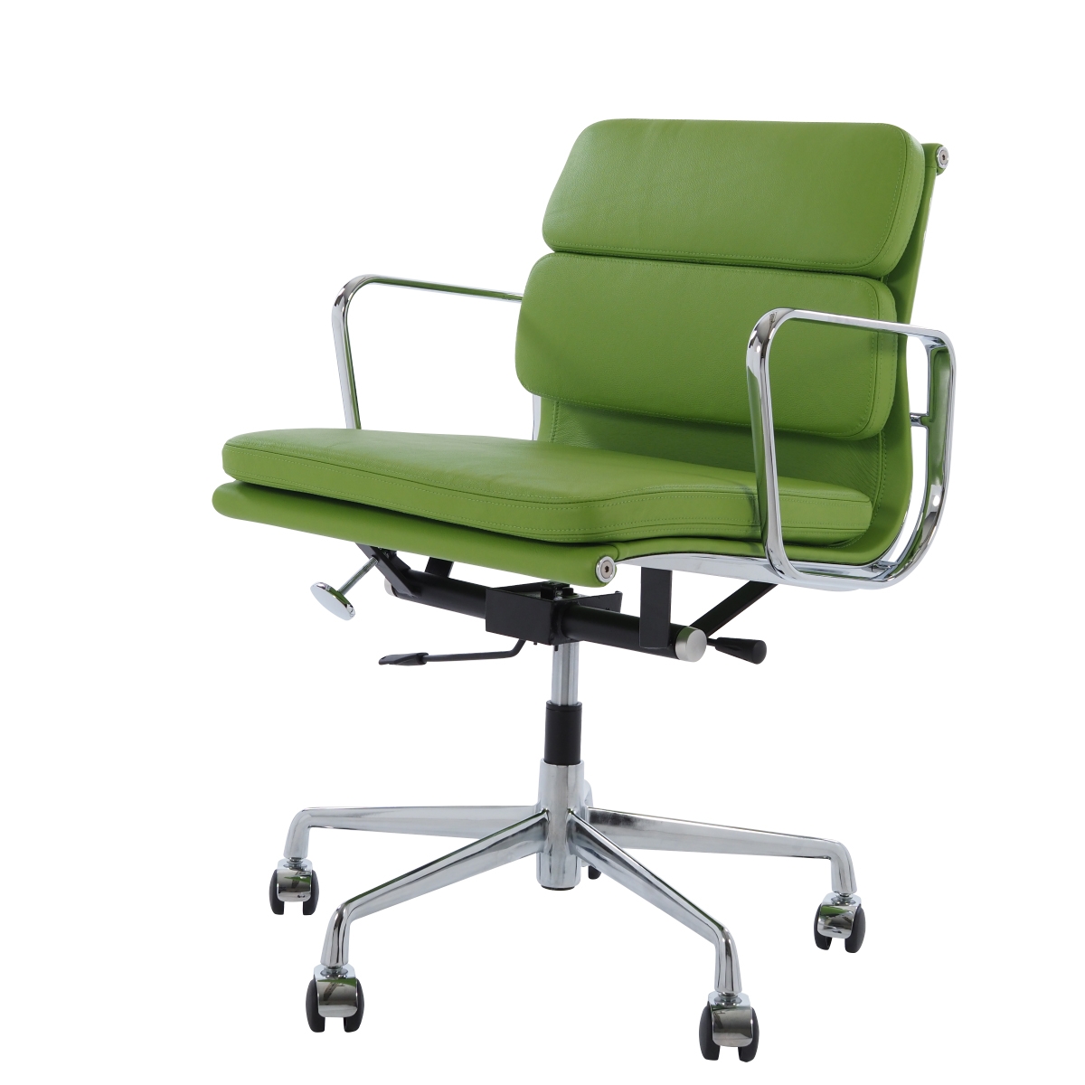Charles Eames style, Bürostuhl EA217 Leder grün