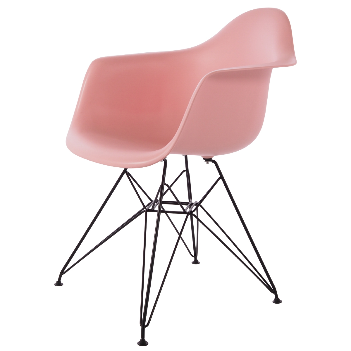Charles Eames style, Esszimmerstuhl DAR Base schwartz PP baby rosa