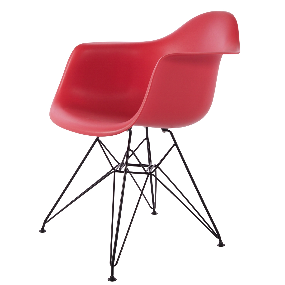 Charles Eames style, Esszimmerstuhl DAR Base schwartz PP Korallenrosa