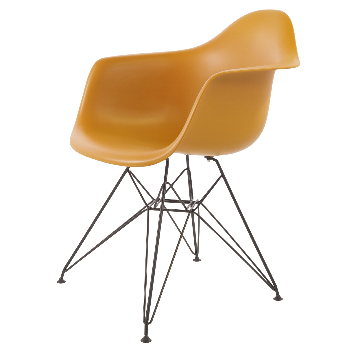 Charles Eames style, Esszimmerstuhl DAR Base schwartz PP Ingwer