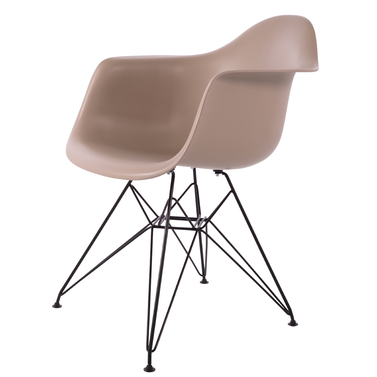 Charles Eames style, Esszimmerstuhl DAR Base schwartz PP hell choco