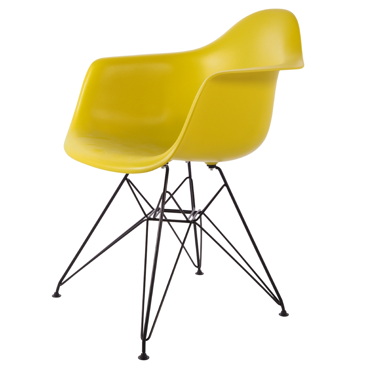 Charles Eames style, Esszimmerstuhl DAR Base schwartz PP senf