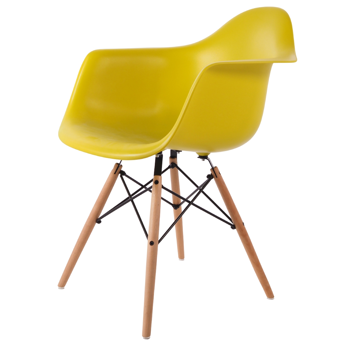 Charles Eames style, Esszimmerstuhl DAW matt PP senf