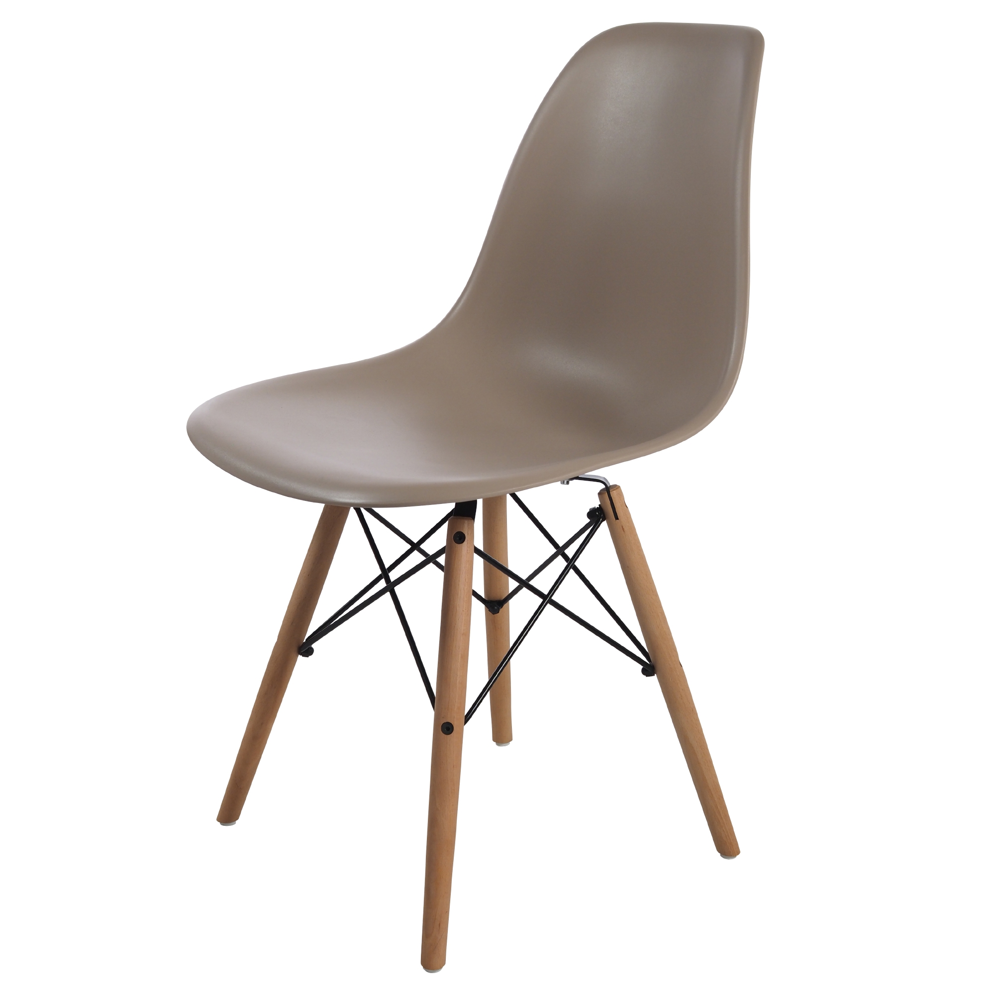 Charles Eames style, Esszimmerstuhl DSW matt PP hell choco